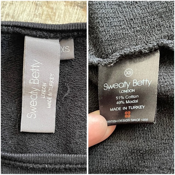 Sweaty Betty Black Longline sweatshirt size XS preowned - Picture 6 of 7